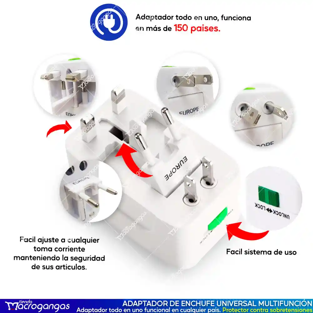 Adaptador Universal De Corriente Para Viaje