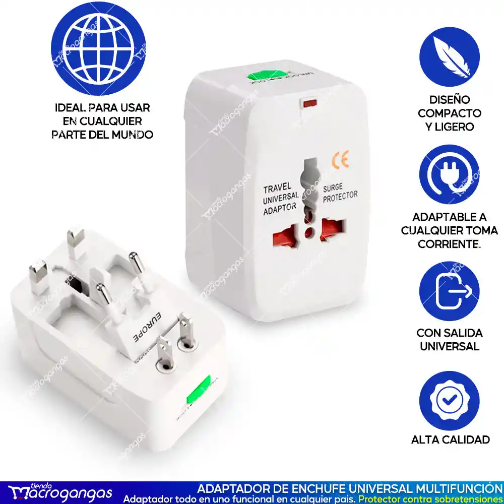 Adaptador Universal De Corriente Para Viaje