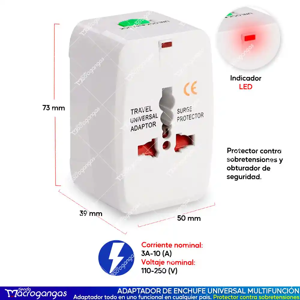 Adaptador Universal De Corriente Para Viaje