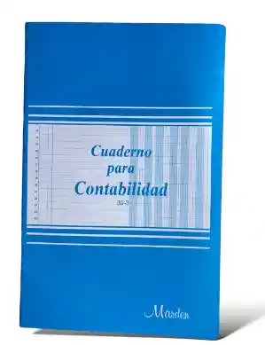 Libro De Contabilidad 3 Columnas 1/2 Oficio 30 Hojas