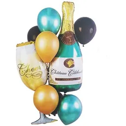 Kit Globos Champaña Y Copa Mas Globos R12