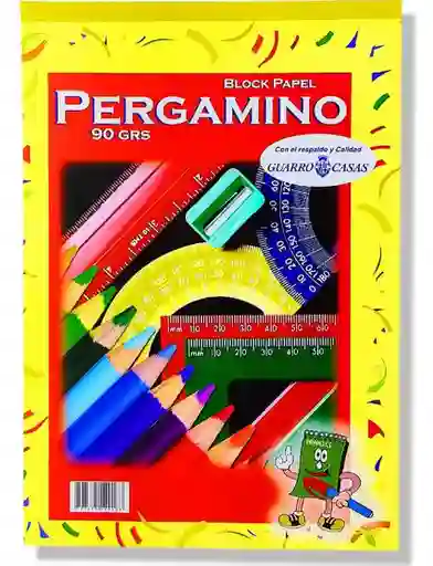 Block Pergamino 1/8 90gr X 25 Hojas