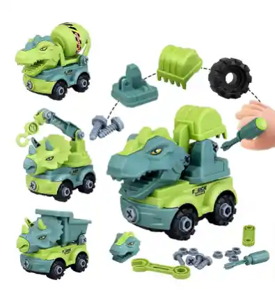 Coche De Dinosaurio Armable Con Herramientas De Juguete