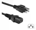 Cable De Energia Para Pc, 1.5m/ Cable De Alimentacion Computador 1.5m
