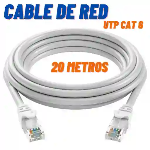 Cable De Red 20 Metros Cat 6 / Cable Internet Utp/ Patch Cord