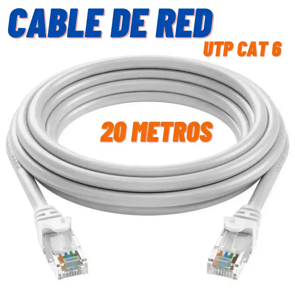 Cable De Red 20 Metros Cat 6 / Cable Internet Utp/ Patch Cord