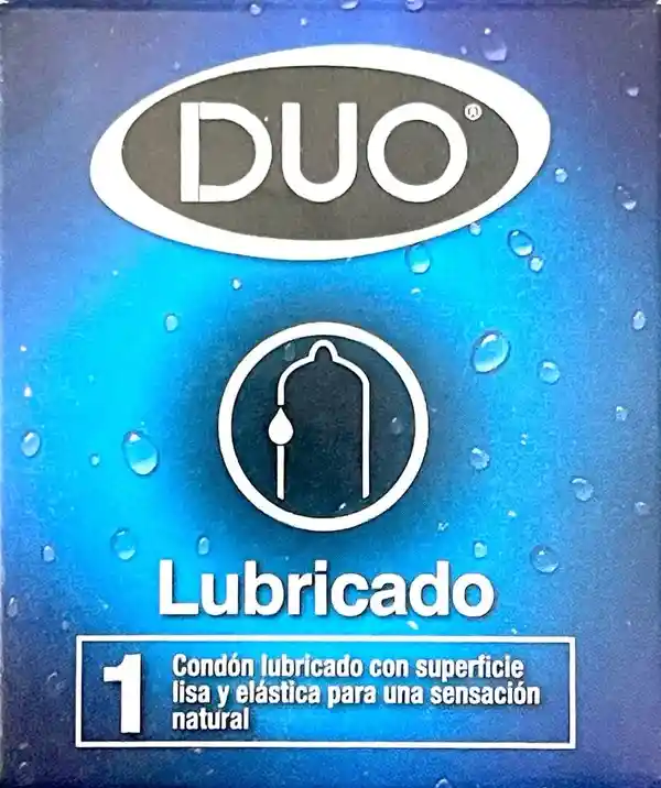 Preservativo Condon Duo Lubricado Con Superficie Lisa