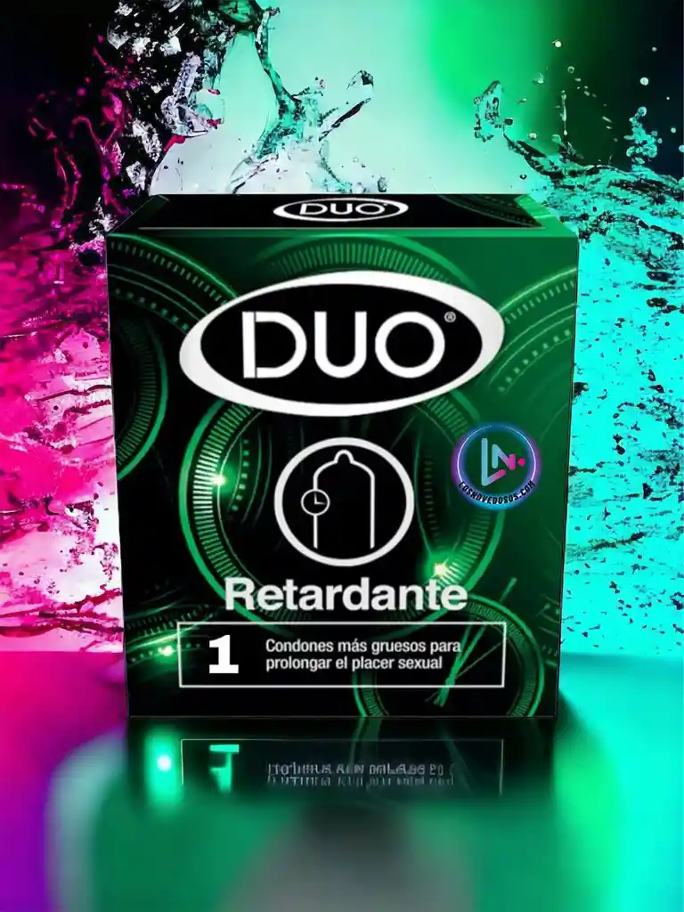 Preservativo Condon Duo Lubricado Retardante Más Grueso Para Prolongar El Placer