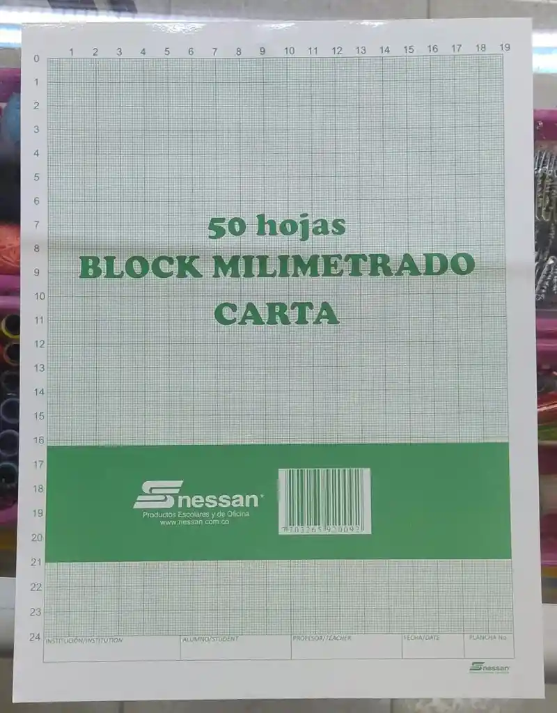 Block Carta Hojas Milimetrado