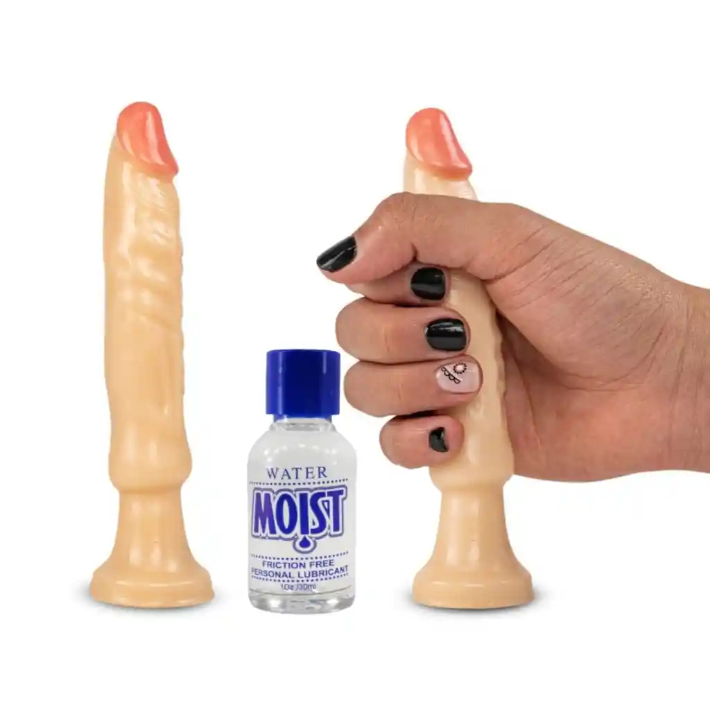 Dildo Consolador Realista Con Ventosa Gonar Piel + Lubricante Neutro