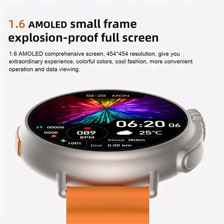 S9 Ultra 1.6 "amoled Disports Sports Smart Watch Smart Bluetooth Call Health Bracelet Con Ritmo Cardíaco Monitoreo De Oxígeno De Sangre - Naranja