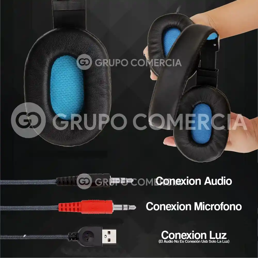 Audífonos Gamer Con Micrófono Con Luces Y Cable Reforzado Plug 3.5 Mm