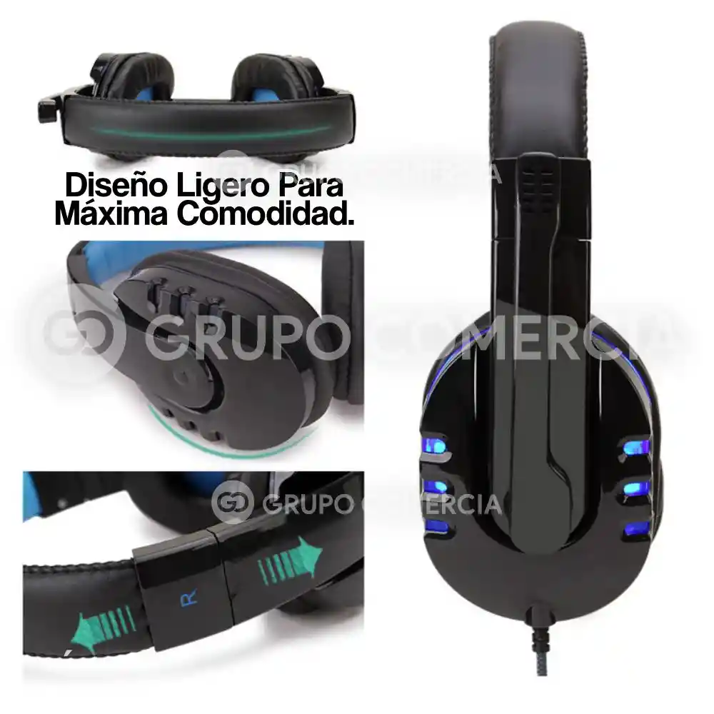 Audífonos Gamer Con Micrófono Con Luces Y Cable Reforzado Plug 3.5 Mm