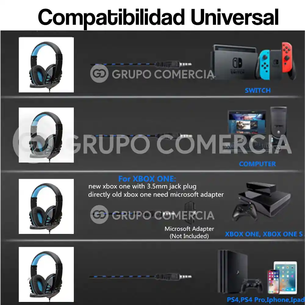 Audífonos Gamer Con Micrófono Con Luces Y Cable Reforzado Plug 3.5 Mm