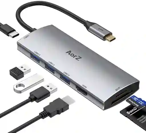 Adaptador Usb C Hdmi Microsd 7 En 1 Windows Macbook