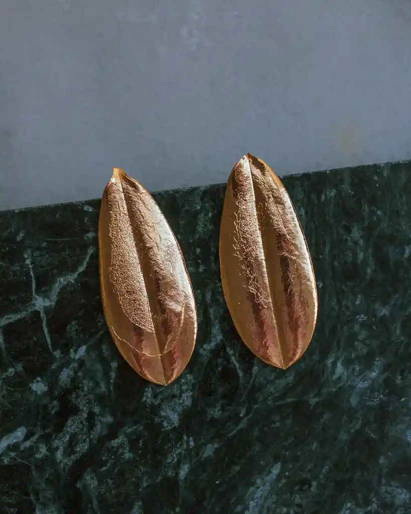 Aretes Hoja Veronica Esmeralda