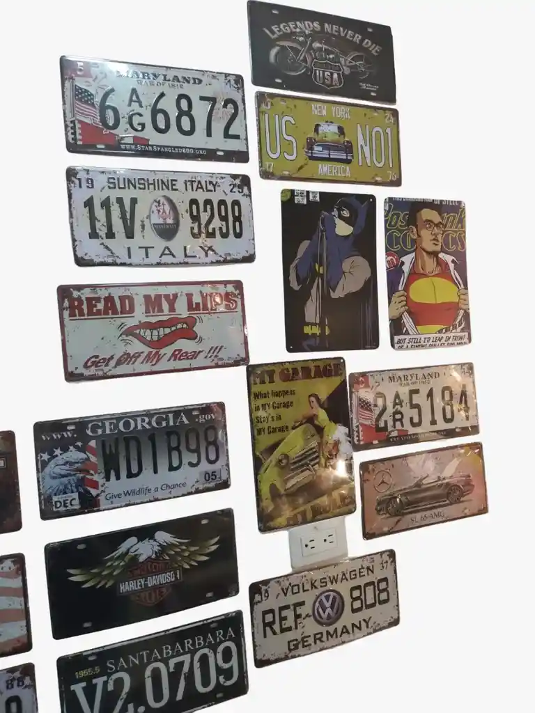 Placas De Metal Vintage Retro Decorativas Antigua