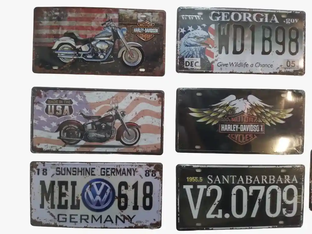 Placas De Metal Vintage Retro Decorativas Antigua