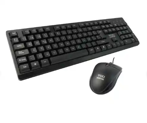 Teclado + Mouse Set Oficina Negro