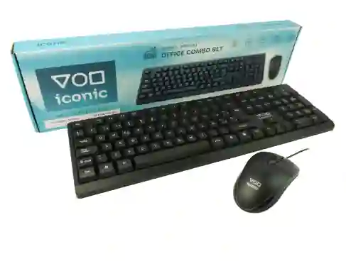 Teclado + Mouse Set Oficina Negro