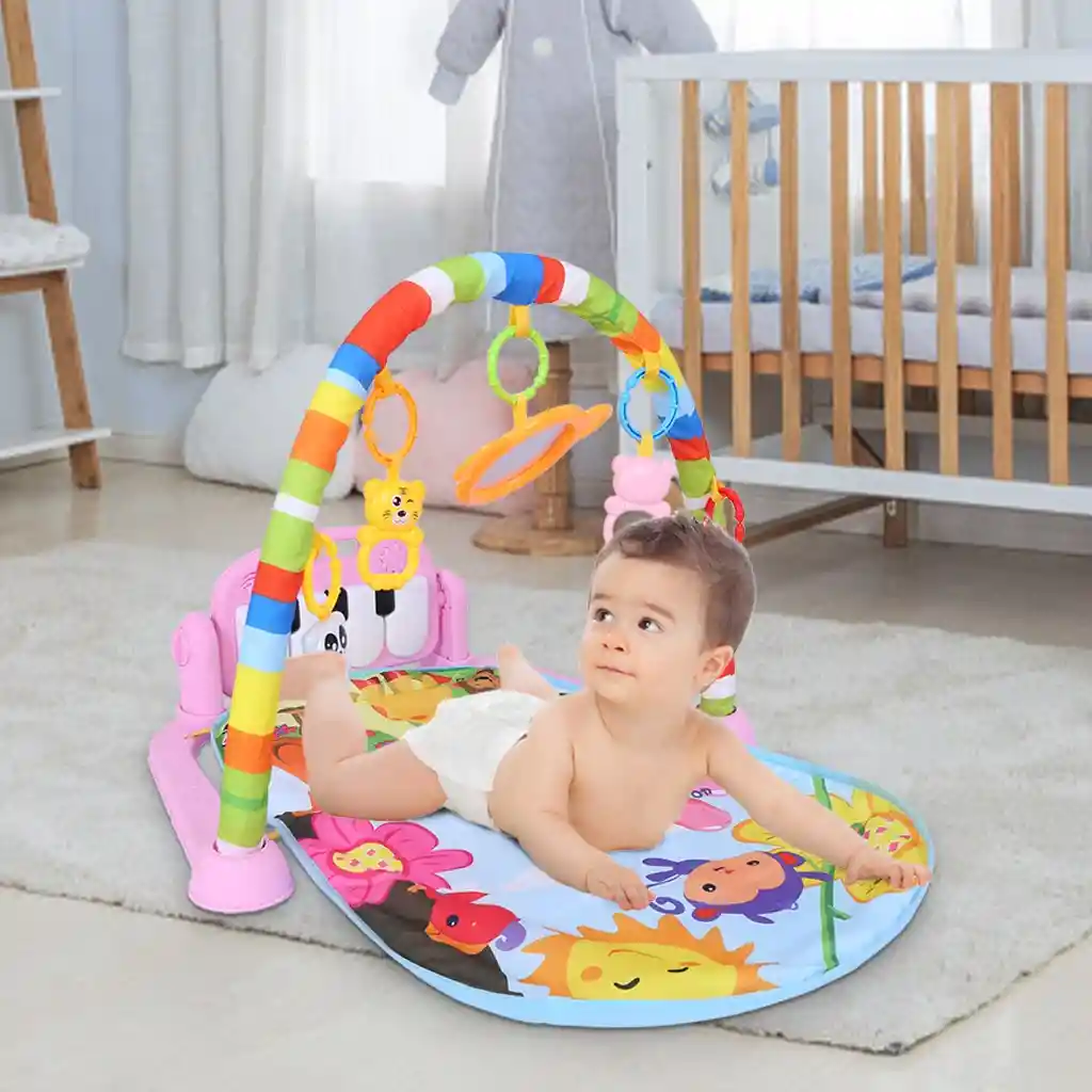 Gimnasio Bebe Musical Tapete Piano Con Luces Unisex Oferta Didáctico Ref. Miquito Rosado