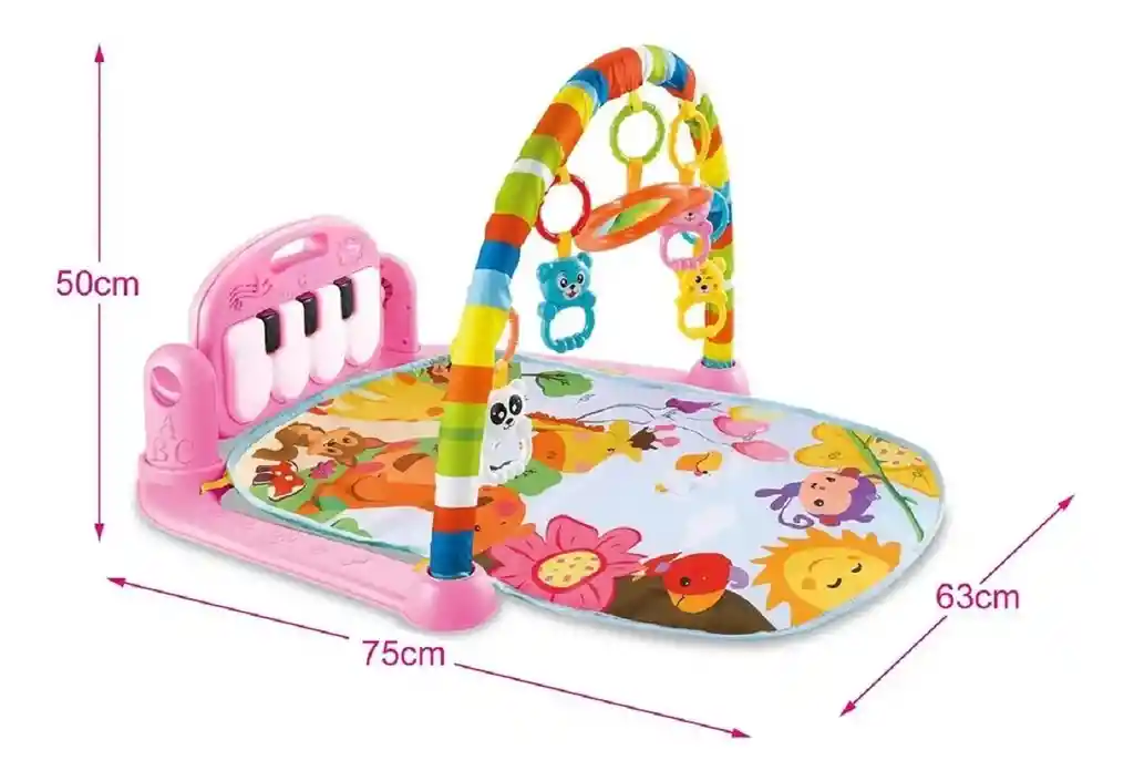 Gimnasio Bebe Musical Tapete Piano Con Luces Unisex Oferta Didáctico Ref. Miquito Rosado