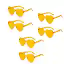 Gafas En Forma De Corazon Naranja X 6 Unidades