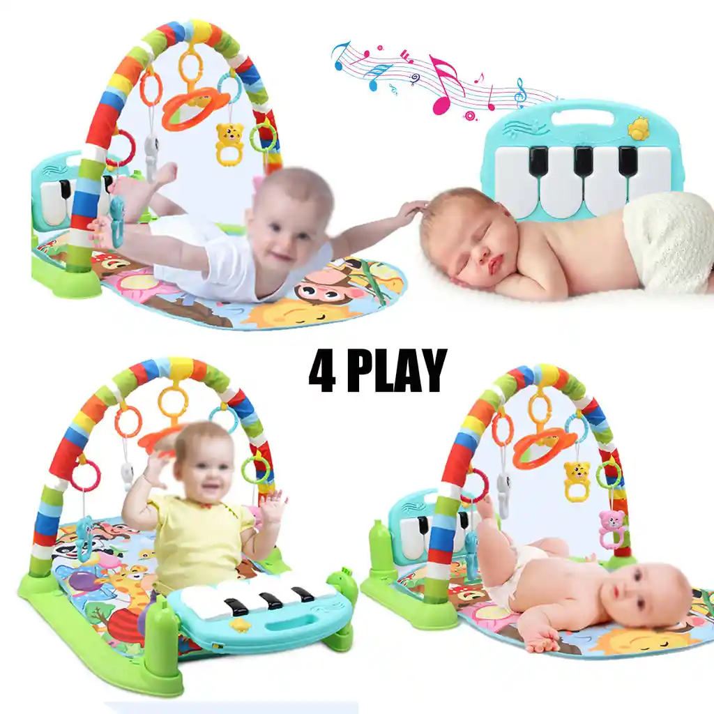 Gimnasio Bebe Musical Tapete Piano Con Luces Unisex Oferta Didáctico Ref. Miquito Azul