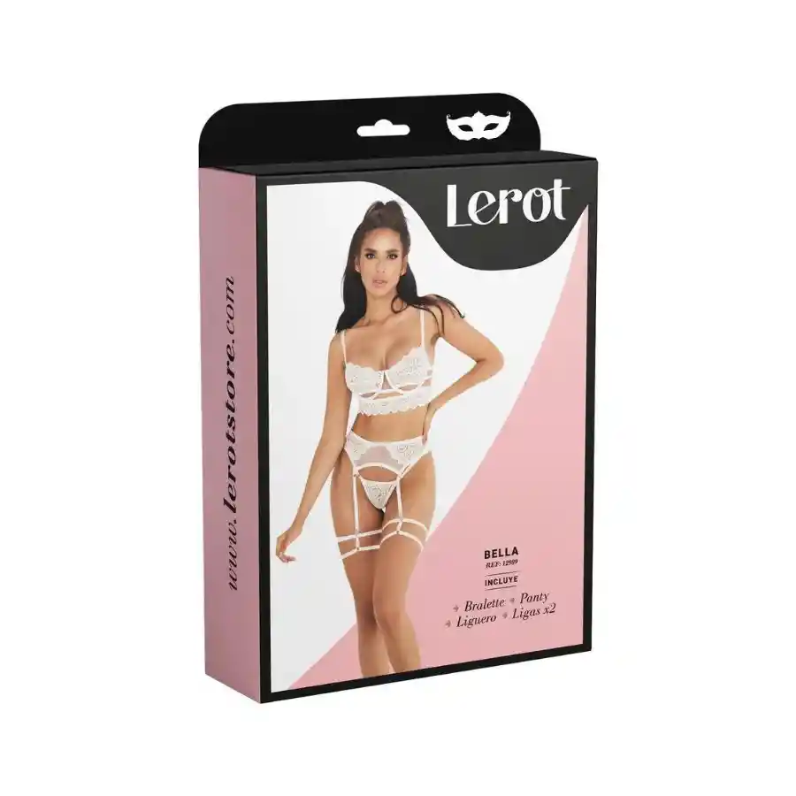 Conjunto Lenceria Bella Lerot Marfil Talla Ml