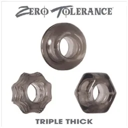 Set De Anillos Retardantes Para El Pene Triple Thick X3 Zero Tolerance