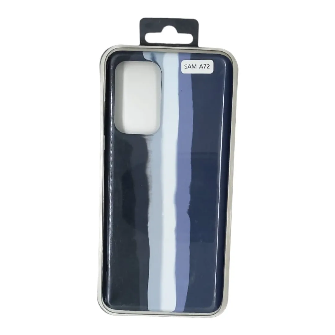Forro Silicone Case Arcoiris Negro Samsung A72