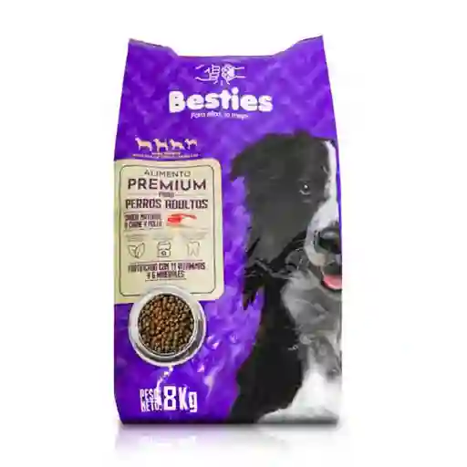 Alimento Perros Adultos Sabor Carne Y Pollo 8kg Besties