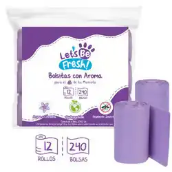 Let's Be Fresh - Bolsas Biodegradables Aroma Citronella 12 Rollos