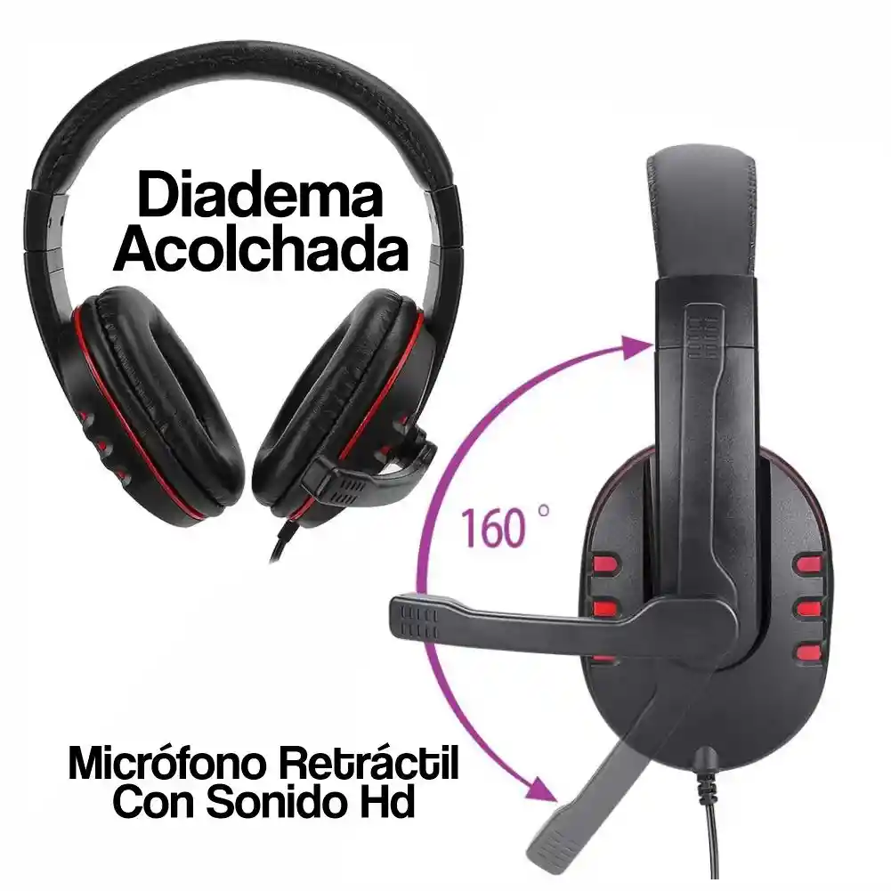 Diadema Con Microfono Para Pc Cómoda Básica A500