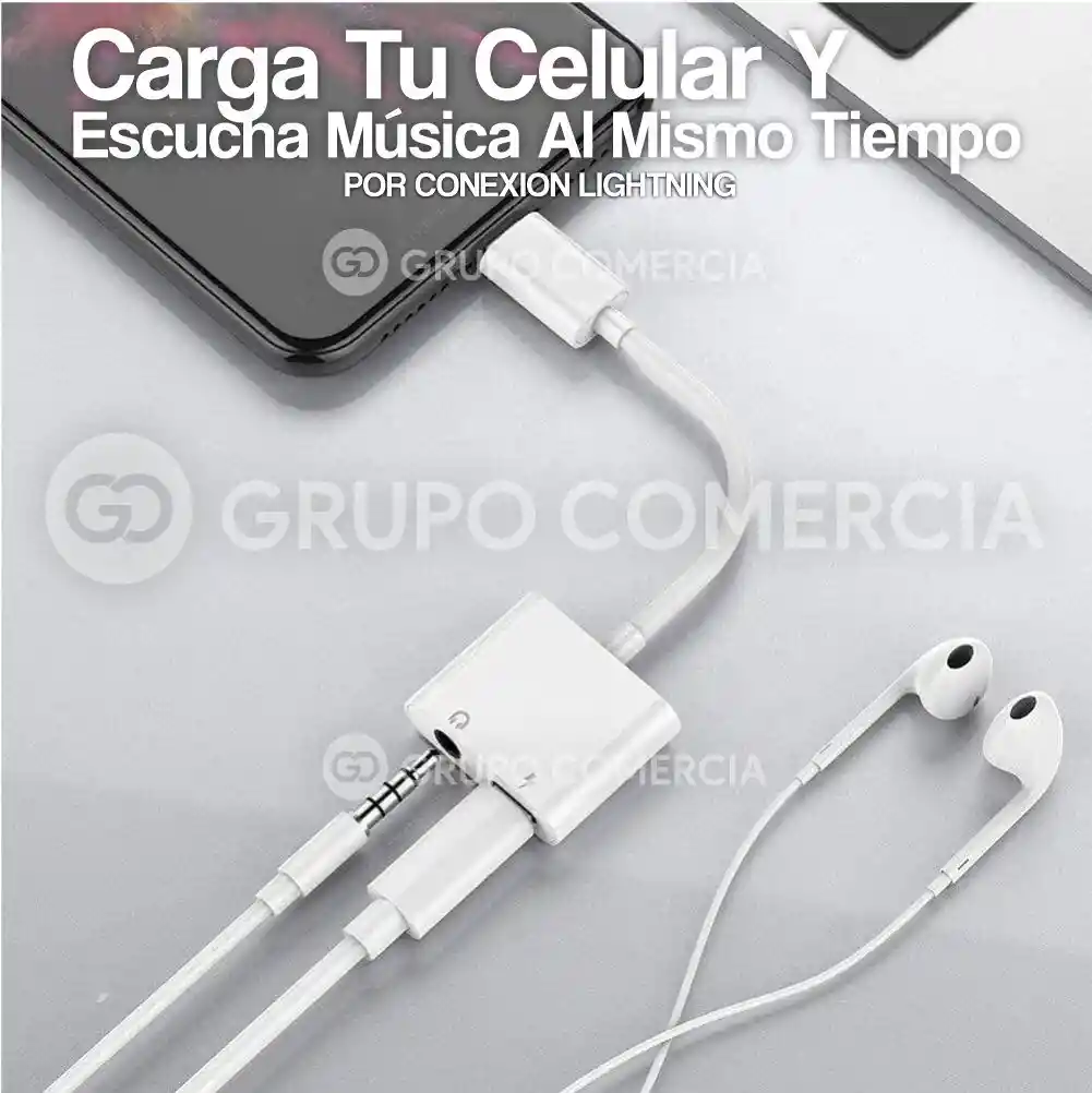 Adaptador Convertidor Para Iphone A Jack Multiplicador De Puerto