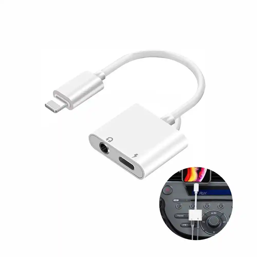 Adaptador Convertidor Para Iphone A Jack Multiplicador De Puerto