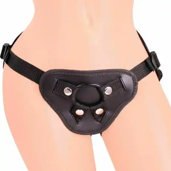 Arnés Para Dildo Ajustable Negro Cuero Sintético