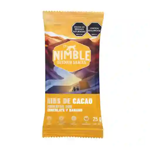 Nibs De Cacao Recubierto De Chocolate Y Banano - Nimble X 25 G