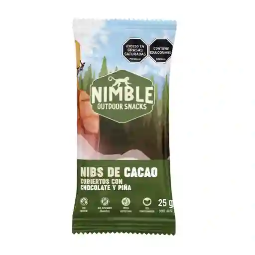 Nibs De Cacao Recubierto De Chocolate Y Piña - Nimble X 25 G