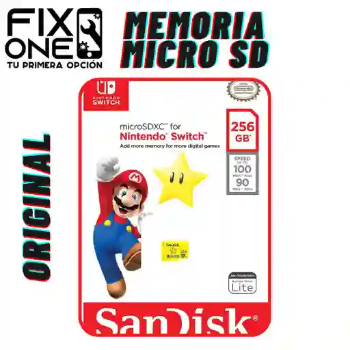 Memoria Microsd 256 Gb Para Nintendo Switch Original Mario Sandisk