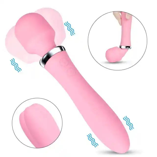 Vibrador Doble Motor Masajeador De Clitoris Hitachi Y Consolador 10 Modos De Vibracion Superior Y 10 Modos De Vibracion Inferior