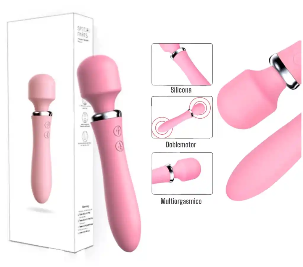 Vibrador Doble Motor Masajeador De Clitoris Hitachi Y Consolador 10 Modos De Vibracion Superior Y 10 Modos De Vibracion Inferior