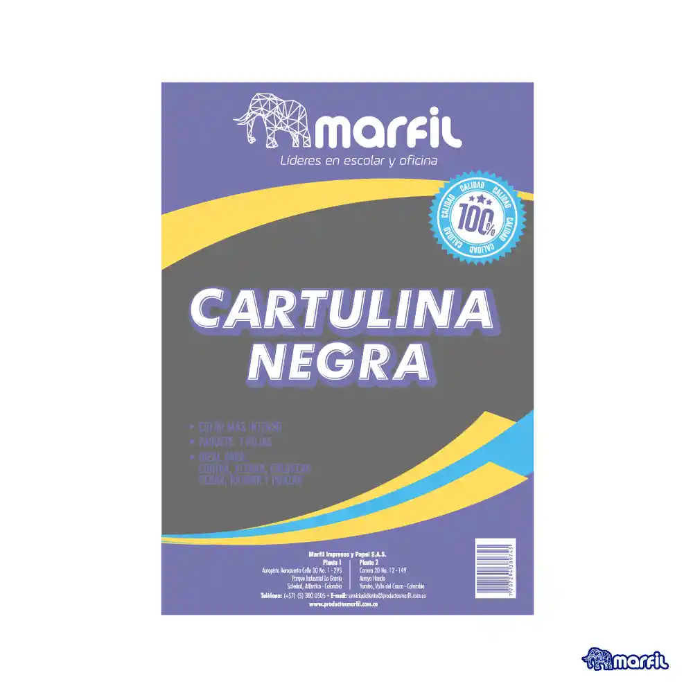 Cartulina Negra 1/8