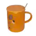 Pocillo Naranja Con Cuchara