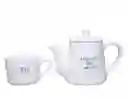 Juego De Tetera Y Pocillo Blanco