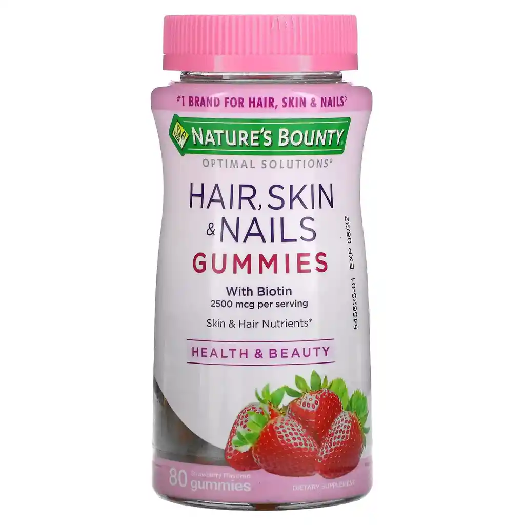 Gomitas De Fresa Para El Cabello, Piel Y Uñas + Biotina – Nature’s Bounty