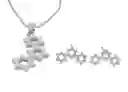 Juego De Aretes Y Coilar En Acero Diseño Trio De Estrellas