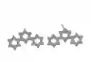 Juego De Aretes Y Coilar En Acero Diseño Trio De Estrellas