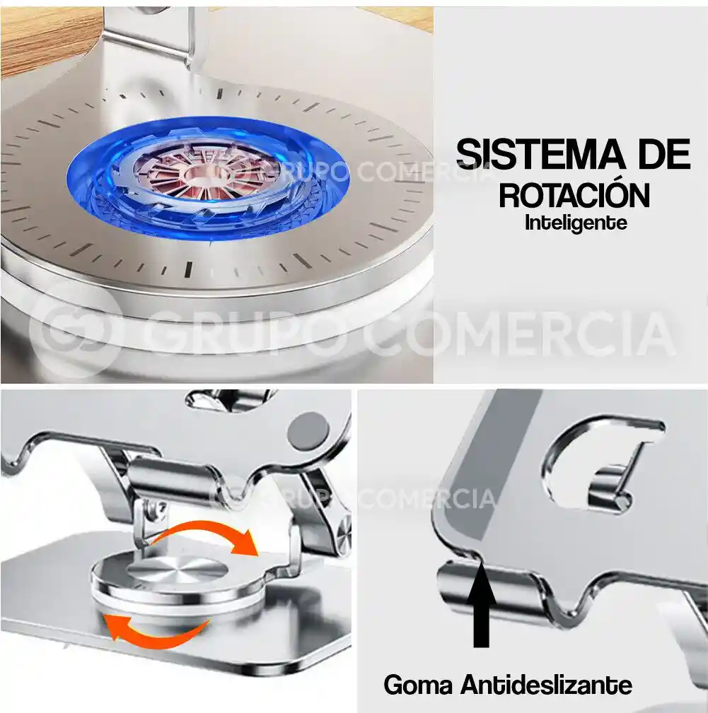 Base Tablet Soporte Ajustable Giratorio Corporativo Metálico