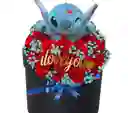 Caja De Rosas Stitch Amor Y Amistad Aniversario Feliz Cumple